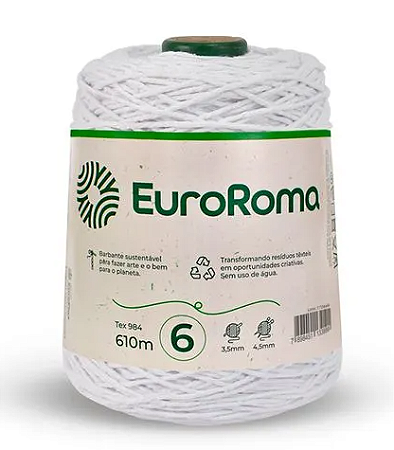 Barbante EuroRoma Branco Nº 6 (610 Metros)