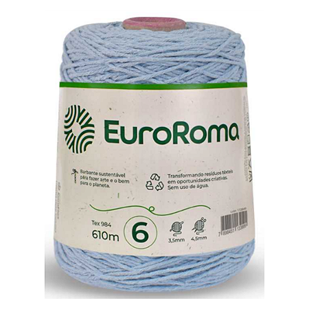 Barbante EuroRoma Azul Bebê Nº 6 (610 Metros)