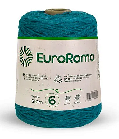 Barbante EuroRoma Azul Petróleo Nº 6 (610 Metros)