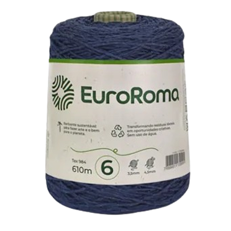 Barbante EuroRoma Azul Marinho Nº 6 (610 Metros)