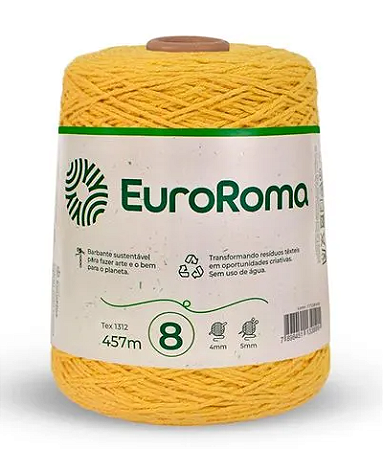 Barbante EuroRoma Amarelo Ouro Nº 8 (457 Metros)