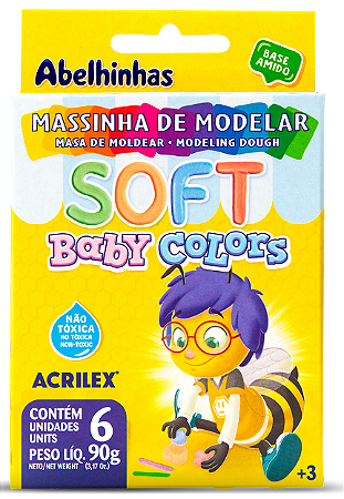 Massinha De Modelar 6 Cores Acrilex Baby Colors