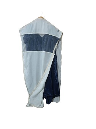 Capa Protetora Vestido Curto Em Microfibra e Visor Organza 125x60cm Offwhite