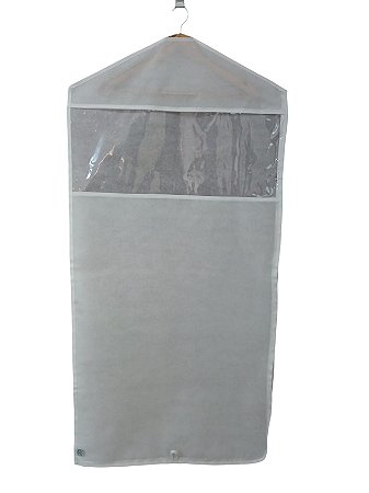 Capa Protetora Vestido longo Em Tnt e Visor Pvc Cristal 150x60cm Branco