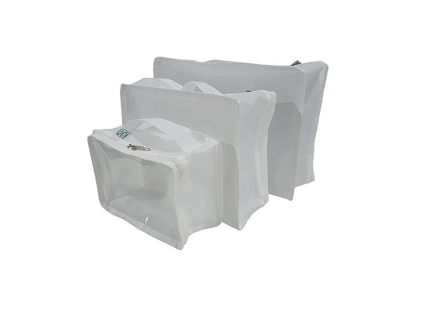 Kit Organizador De Viagem Tnt e PVC 05 Peças branco