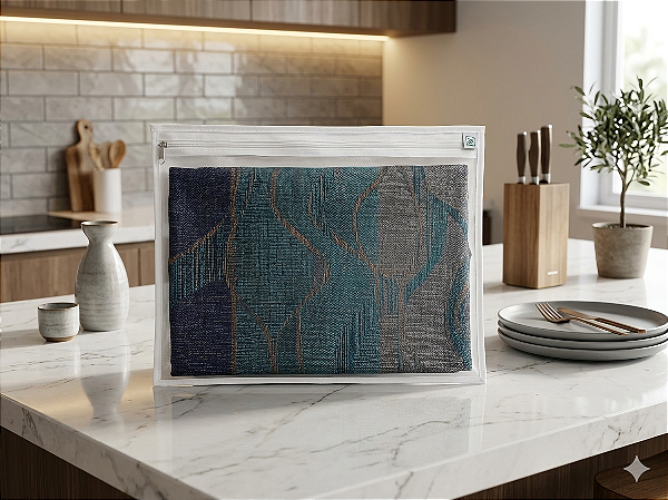 Organizador Jogo Americano Matelassê E Organza 56x42cm Branco