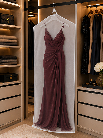 Capa Para Vestido Longo Toda Em Tnt 150x60cm Branca