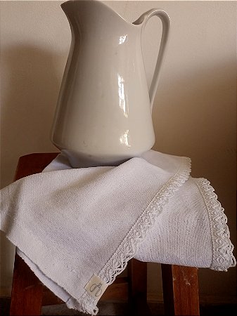 Pano de Prato 45x70 renda branco