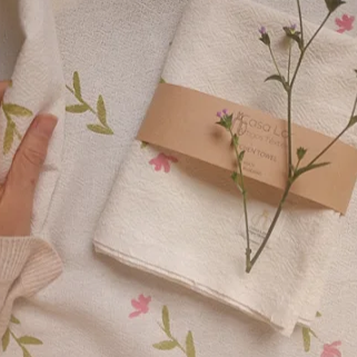 Pano de Prato 45x70 flor rosinha