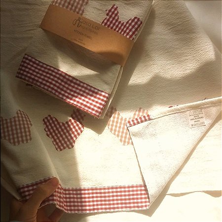 Pano de Prato 45x70 galinhas xadrez patch