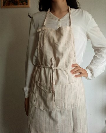 Avental listrado vermelho offwhite