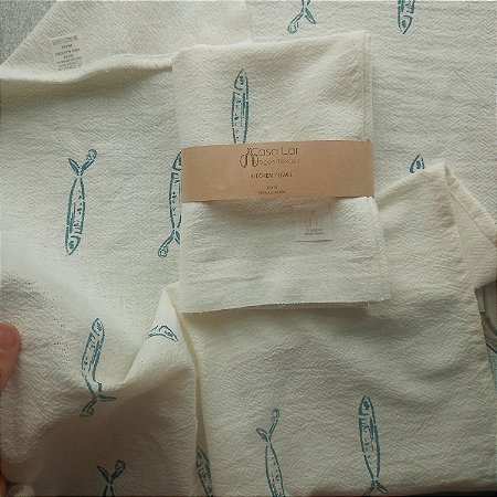 Pano de Prato 45x70 sardinhas