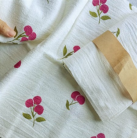 Pano de Prato cerejas (nova estampa)