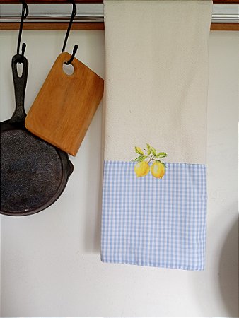 Pano de Prato limão azul