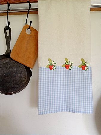 Pano de Prato morangos azul