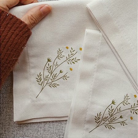 Guardanapo 30x30cm floral off white