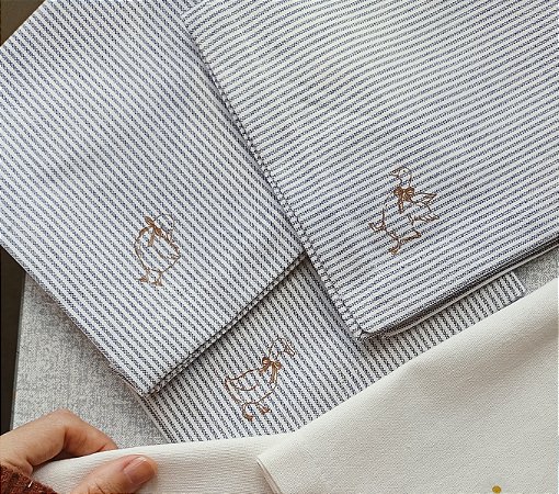 Guardanapo 40x40cm listrado ganso