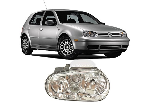 Farol Esquerdo Vw Golf 99 2000 2001 2002 2003 2004 Com Milha