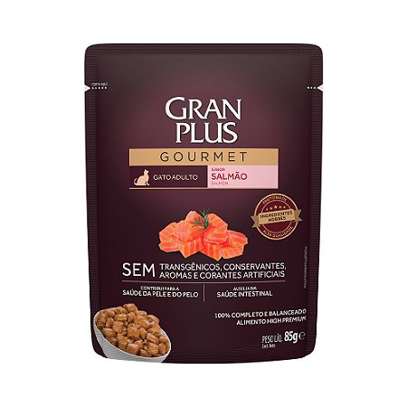 GRAN PLUS SACHE GATO ADULTO SALMAO 85 GR