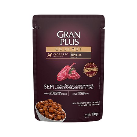 GRAN PLUS SACHE CAES GOURM ADULTO OVELHA 100 GR