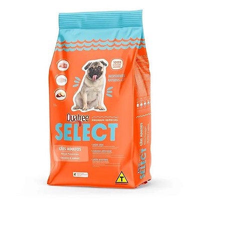 QUATREE SELECT CÃES ADULTOS RAÇAS PEQUENAS FRANGO E ARROZ