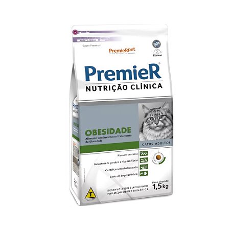 PREMIER NUTRIÇÃO CLÍNICA GATO OBESIDADE 1,5 KG