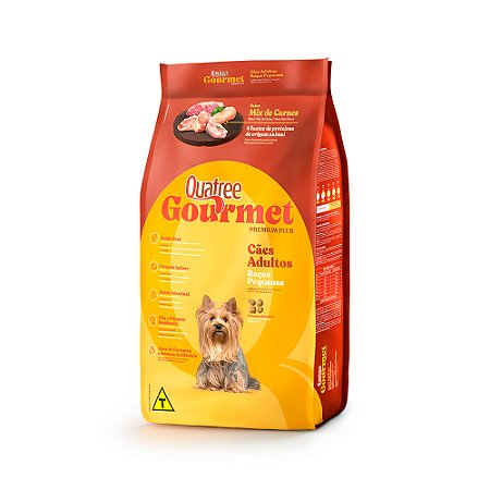 QUATREE GOURMET CÃES ADULTOS RAÇAS PEQUENAS MIX DE CARNES 3KG
