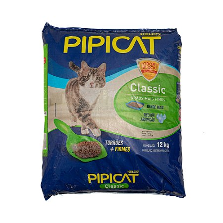 Areia Sanitária Pipicat Classic 12 kg – Alta Absorção, Controle de Odores e Máxima Economia