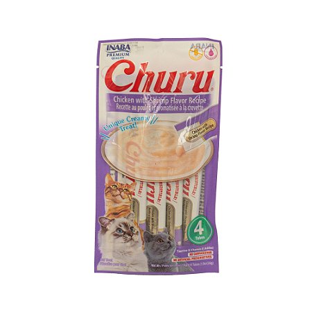 Petisco Cremoso Churu Galinha com Aroma de Camarão 56g – Alta Palatabilidade