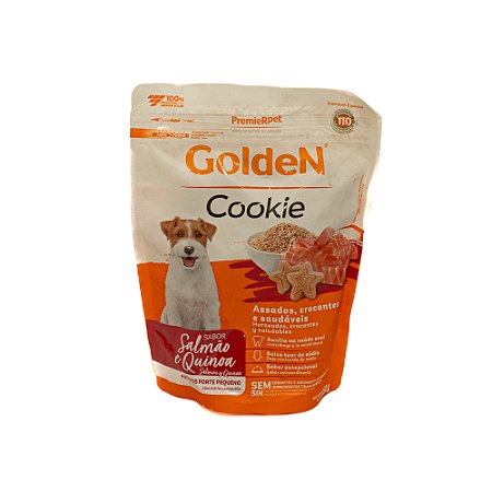Petisco Premium Golden Cookie Salmão & Quinoa 350 g – Porte Pequeno, Adultos
