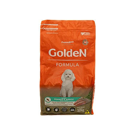Ração Golden Fórmula Mini Bits Cães Adultos Frango e Arroz 3kg – Alta Digestibilidade e Grãos Pequenos