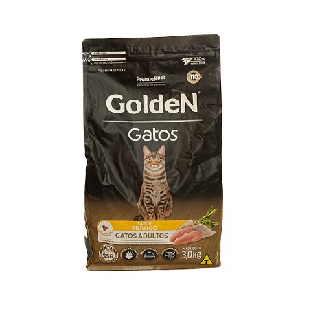 Ração Golden Gatos Adultos Frango 3kg – Saúde Urinária e Alta Palatabilidade