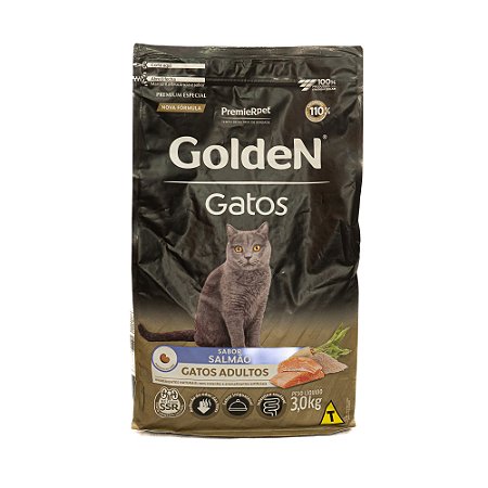 Ração Golden Gatos Adultos Salmão 3kg – Saúde Urinária e Alta Palatabilidade