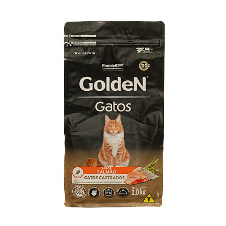 Ração Golden Gatos Castrados Salmão 1kg – Controle de Peso e Saúde Urinária