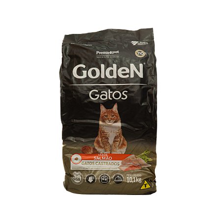 Ração Golden Gatos Castrados Salmão 10,1kg – Controle de Peso e Saúde Urinária