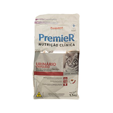 Ração PremieR Nutrição Clínica Urinário Estruvita Gatos Adultos 1,5kg – Saúde Urinária