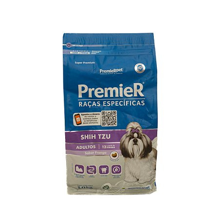 Ração PremieR Shih Tzu Adulto Frango 1kg – Raças Específicas Super Premium
