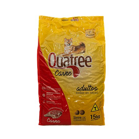 Ração Quatree Cães Adultos Carne 15kg – Nutrição Completa para Todas as Raças