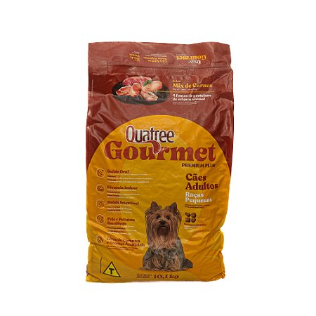 Ração Quatree Gourmet Cães Adultos Raças Pequenas 10,1kg – Sabor Frango, Carne e Peixe