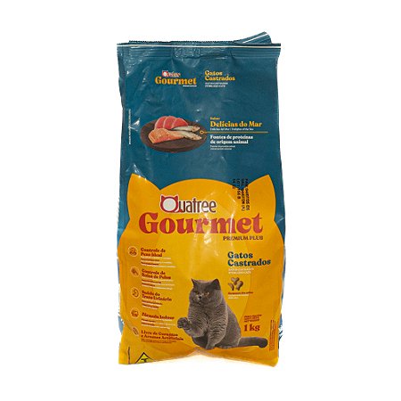 Ração Quatree Gourmet Gatos Castrados Delícias do Mar 1kg – Controle de Peso e Saúde Urinária