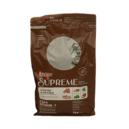 Quatree Supreme Cães Sênior +7 Raças Pequenas Salmão & Frango 3kg | Ração Super Premium