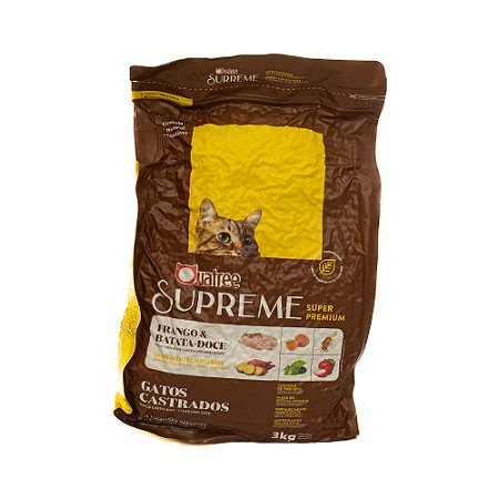 Quatree Supreme Gatos Castrados Frango & Batata Doce 3kg | Ração Super Premium
