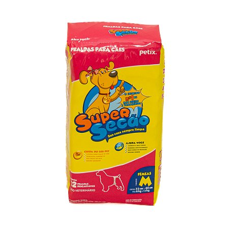 Super Secão Fralda Descartável para Cães Fêmeas M – 12 Unidades | Alta Absorção