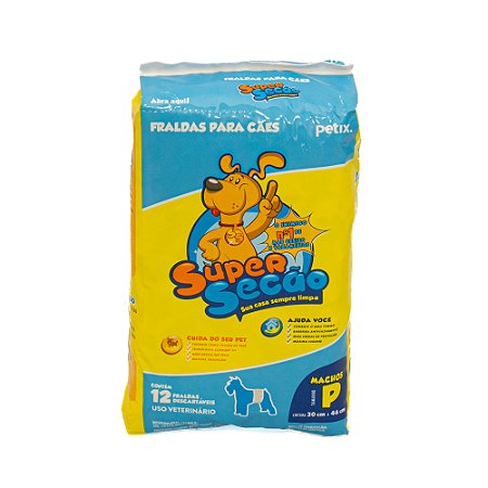 Super Secão Fralda Descartável para Cães Machos P – 12 Unidades | Alta Absorção