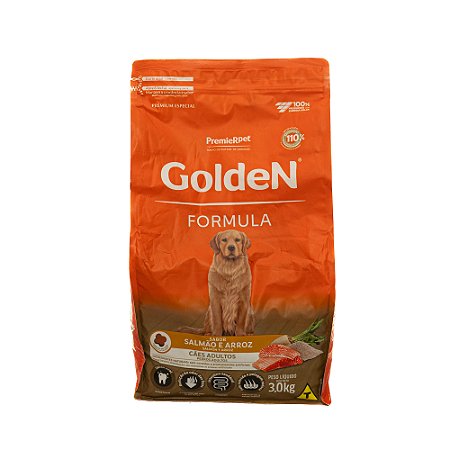 Golden Fórmula Cães Adultos Salmão & Arroz 3kg | Ração Premium