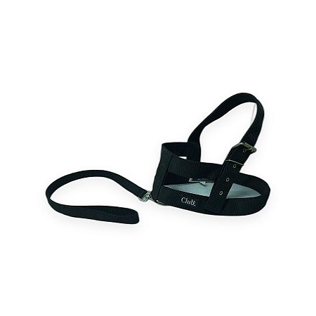 Conjunto Peitoral e Guia Club Pet Preto Nº 10