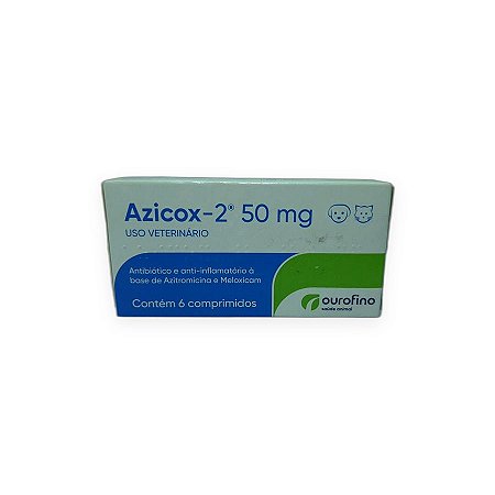 Antibiótico e Anti-inflamatório Ourofino Azicox-2 50 mg - 6 Comprimidos