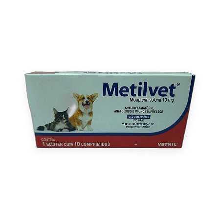 Anti-Inflamatório Metilvet Vetnil 10 mg - 10 Comprimidos