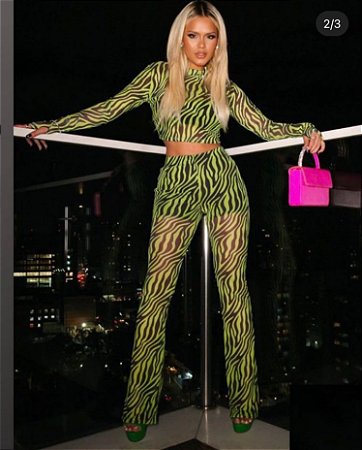 Conjunto de Calça e Cropped Tule Karol