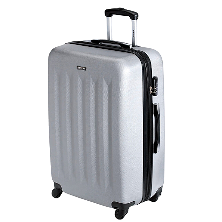 Mala Média 23KG Expansiva Sestini 360 e Cadeado - Prata